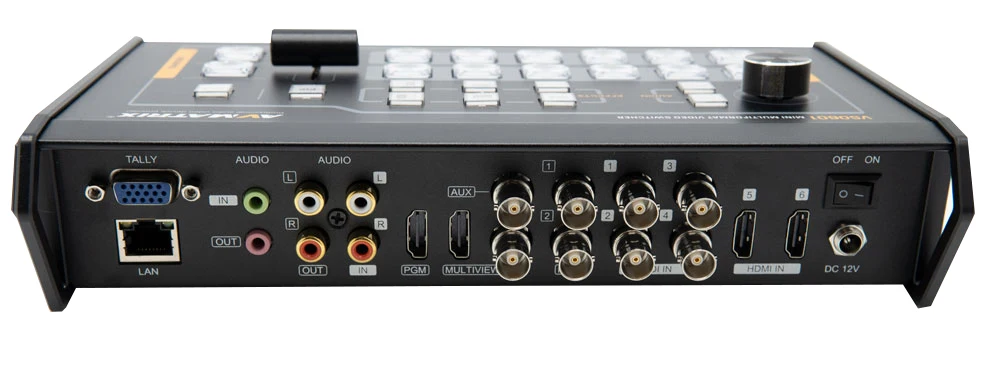 Avmatrix VS0601 Mini 6 Channel SDI/HDMI Multi-format Video Switcher with T-Bar, AUTO, CUT transitions and WIPE effects