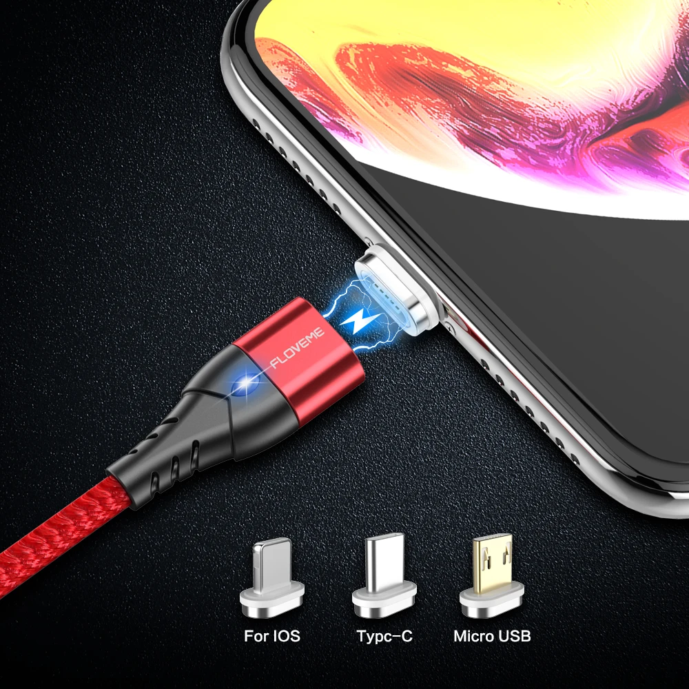 3A Магнитный usb-кабель type C Micro USB кабель для iPhone 1M PD провод быстрого заряда