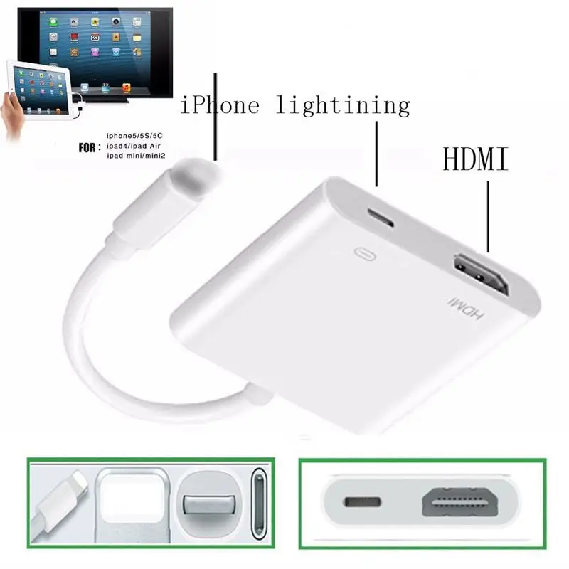 1080P 8 Pin Lightning к HDMI ТВ AV Кабель-адаптер для iPhone 5S 6 6S 7 8 Plus X