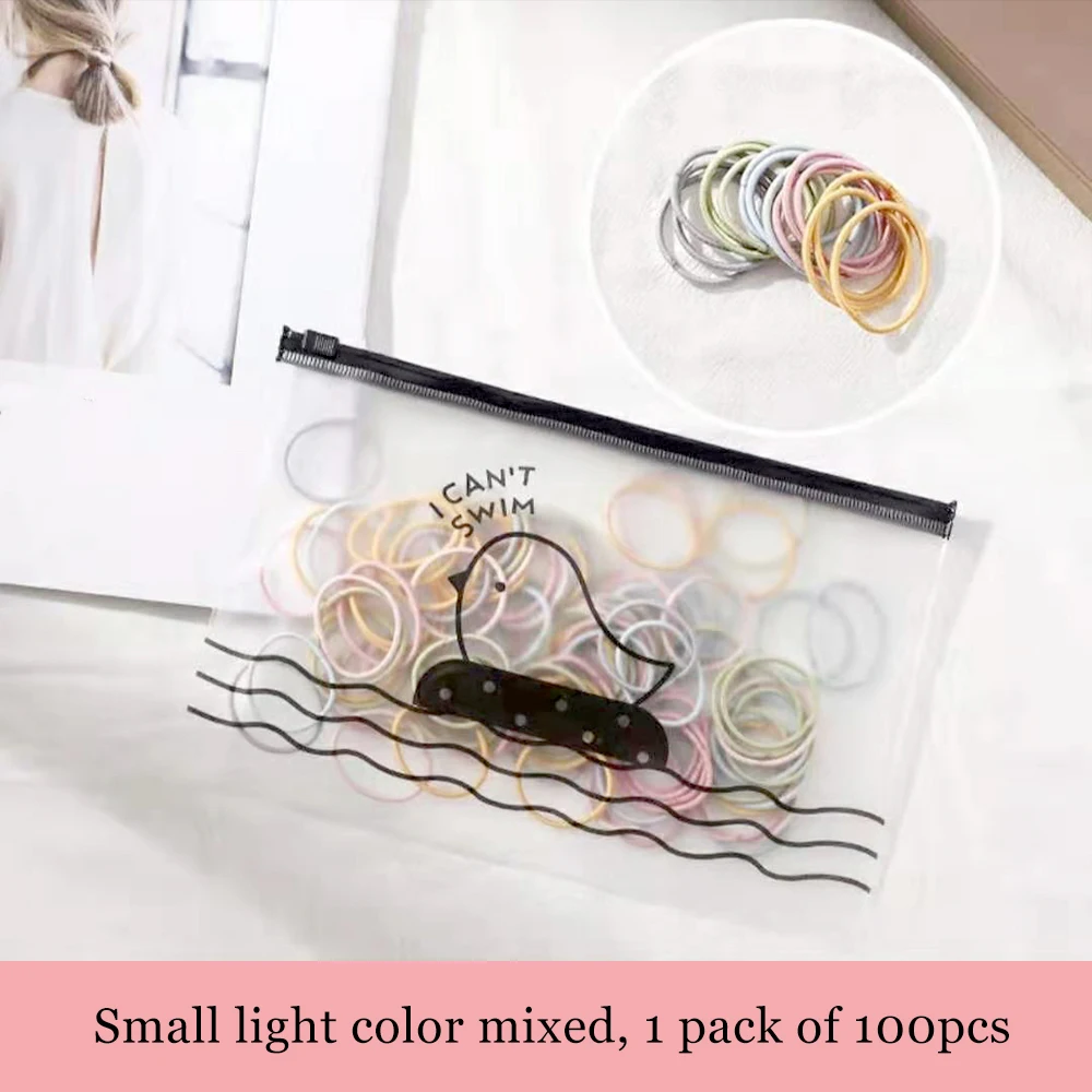 Small Light Mixed PickyanDco 100 шт./лот девочек Для женщин конфеты Цвета резинок безопасный резинки для волос хвост держатель для детей аксессуары для волос FD001 - Цвет: Small Light Mixed