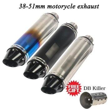

38mm-51mm Universal Motorcycle Exhaust Muffler Pipe with DB killer For GY6 R1 R3 R6 FZ6 Most Motorcycle ATV Laser Marking Escape