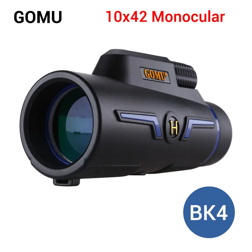 GOMU ручной 10X42 мм Монокуляр бинокль BAK-4 Зрительная труба для наблюдения за птицами животных Пешие прогулки дикой природы