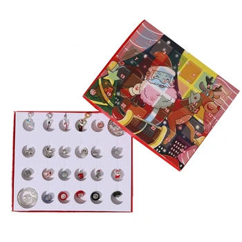 

Christmas Countdown Advent Calendar Jewelry Gift Box DIY Bracelet Pendant Set