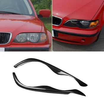

1 Pair DIY Car Headlight Eyebrows Eyelid Sticker Vehicle Carbon Fiber Trim Compatible with BMW E46 323i 328i 330i 325i