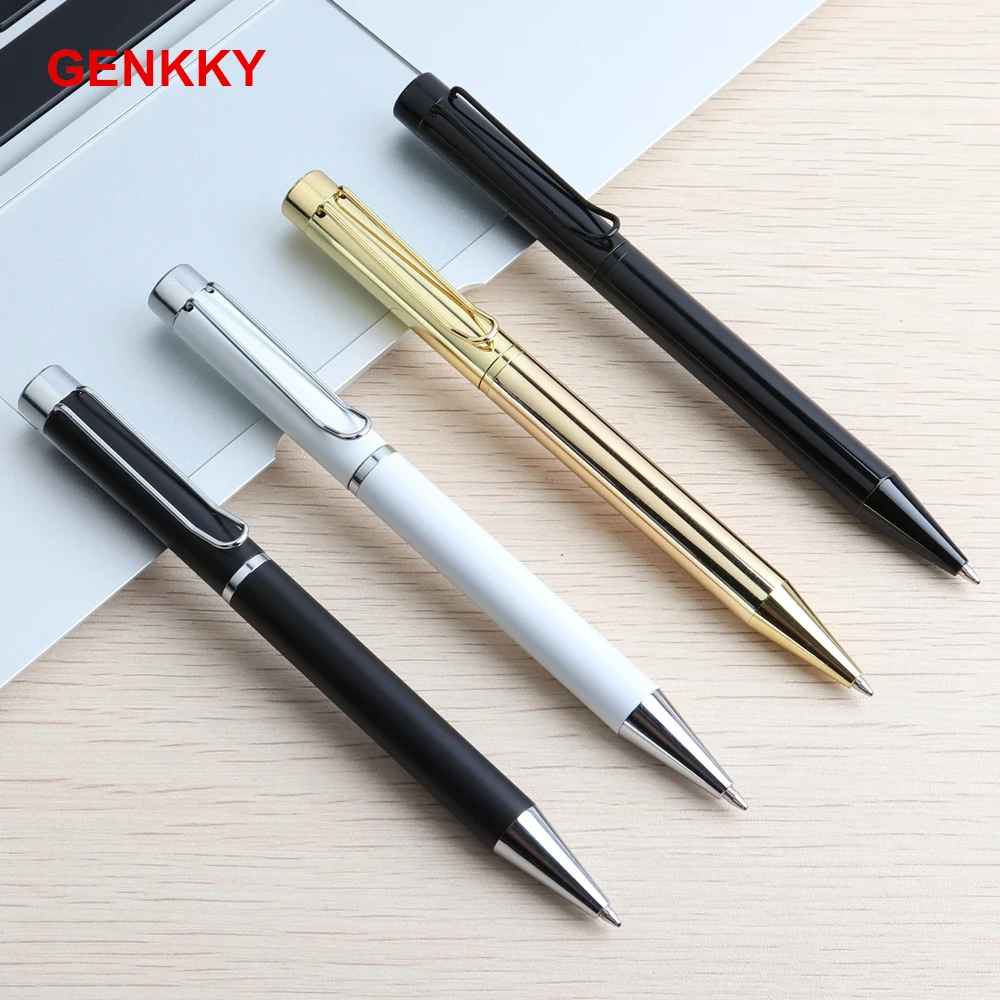 GENKKY, металлическая ручка, шариковая ручка, 0,7 мм, синие, черные заправки, Шариковая, подарок, роскошная ручка для школы, офисные принадлежности