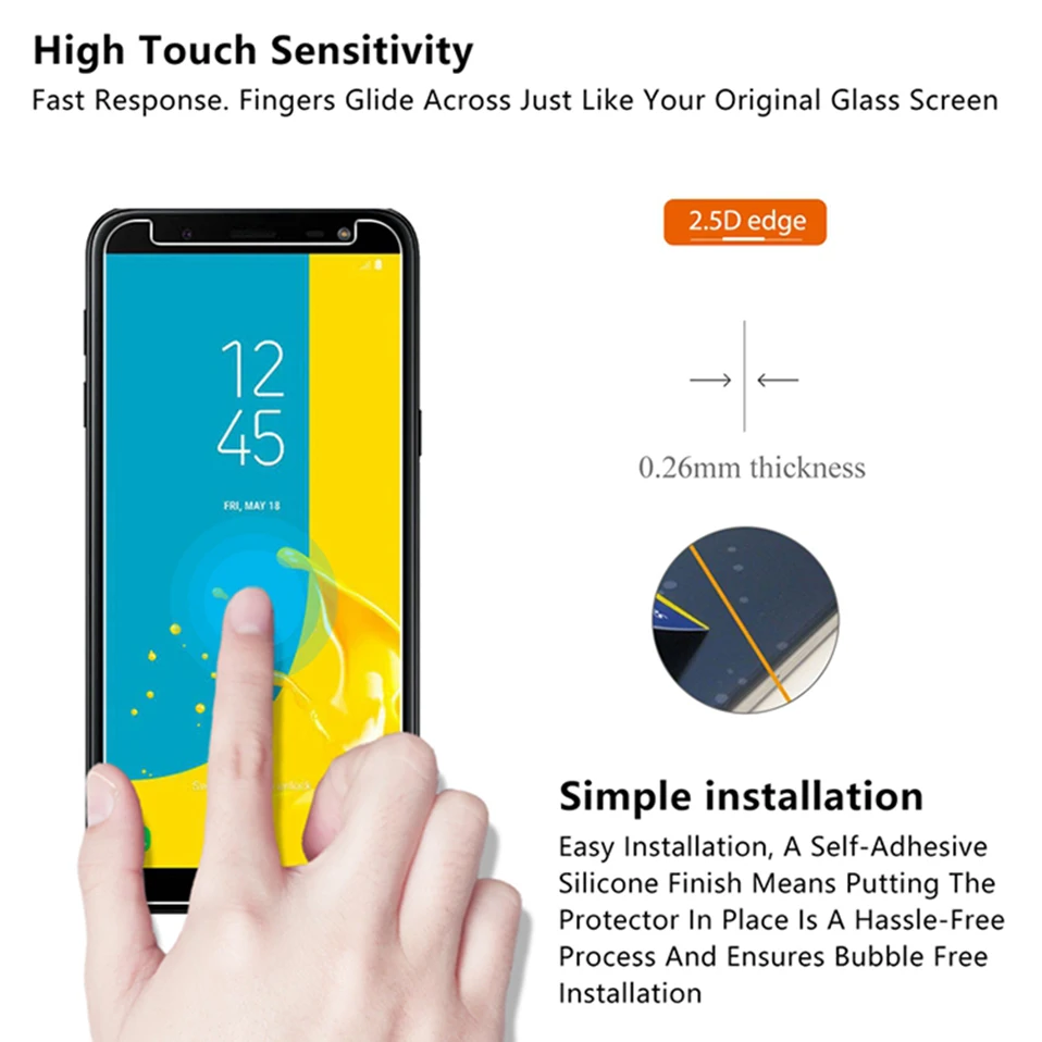 screen protector tempered glass for samsung galaxy A3 A5 A7 2016 2017 A30 A40 A50 (6)