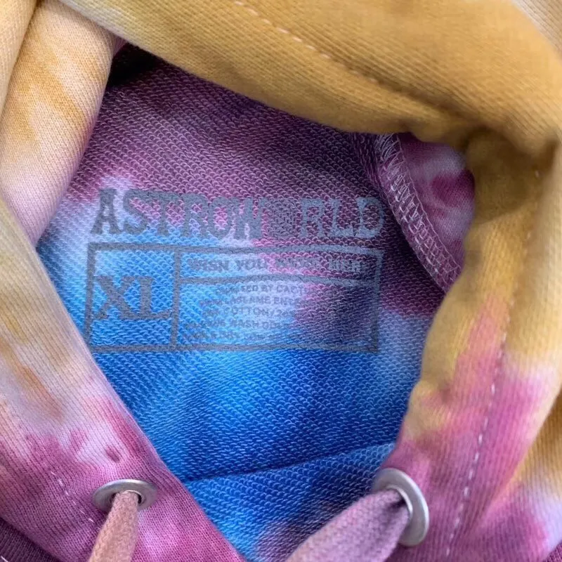 С изображением Трэвиса Скотта Astroworld Festival Run Tie с капюшоном для женщин и мужчин толстовки кофты ASTROWORLD пуловер