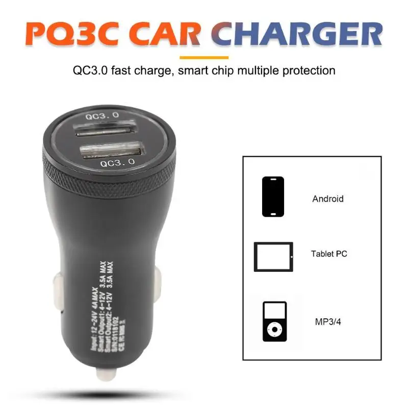 Автомобильное зарядное устройство PQ3C 36 Вт двойной адаптер QC 3 0 USB 5A для быстрой