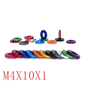 

50pcs/lot m4*10*1 colourful Anodized aluminum flat Washers Gasket