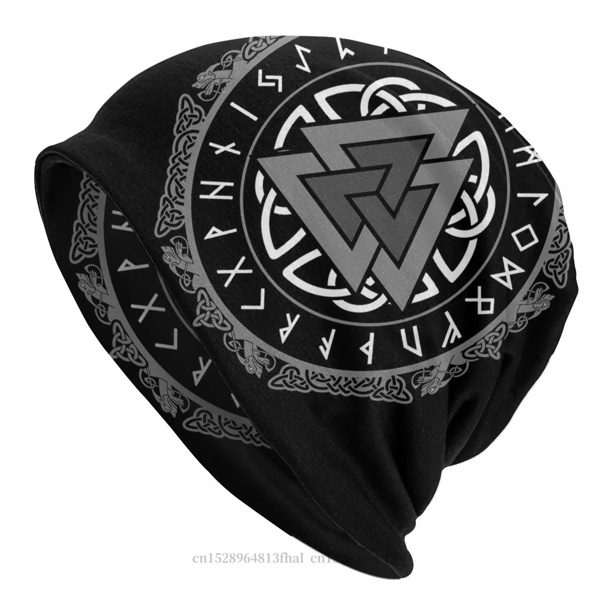 

Viking Beanie Skullies Beanies Caps Valknut Hat Winter Warm Bonnet Hats Men Women's Hip Hop Ski Cap