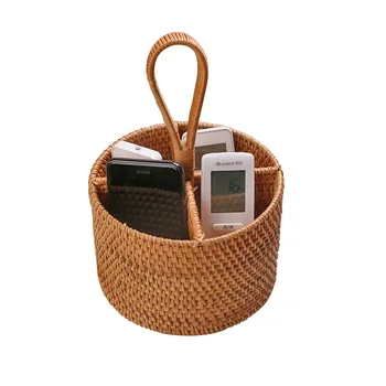 

Rattan Remote Control Receives Box, Living Room, Home Creative Tea Table, Office Desktop Cosmetics, Separating And Arranging She