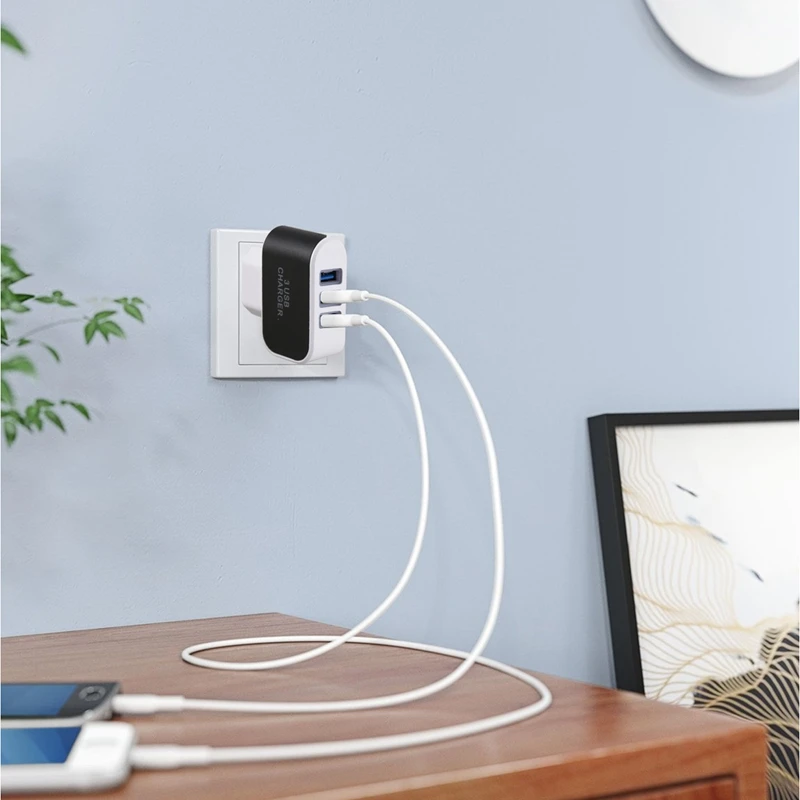 Зарядное устройство USB 3.1A адаптер переменного тока/зарядное устройство/штепсельная вилка европейского стандарта черный