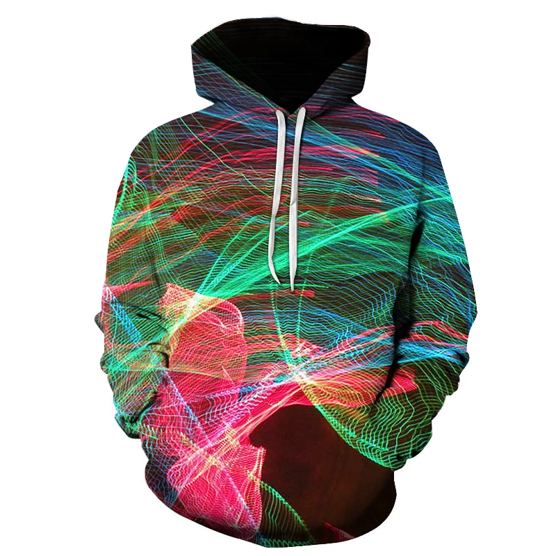 WY-1405 fashion tide brand youth hoodies color painting paint 3D digital printing pullover couple loose hooded baseball uniform 6XL - Цвет: WY-1405