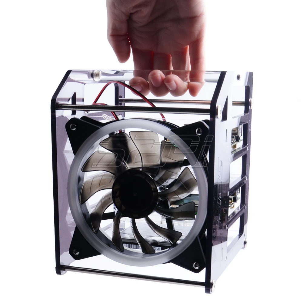 caso grande ventilador de refrigeração led rgb