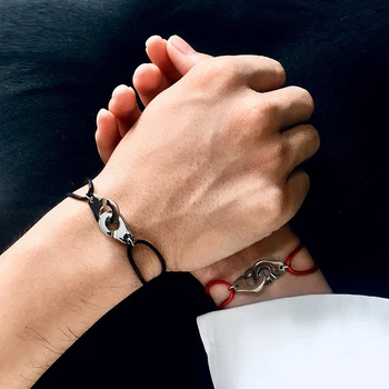 

Fashion Colorful Wax Rope Multi Circle Handcuff Bracelet Handmade Wax Rope Bangle Stainless Steel Couple Men Women party jewelry