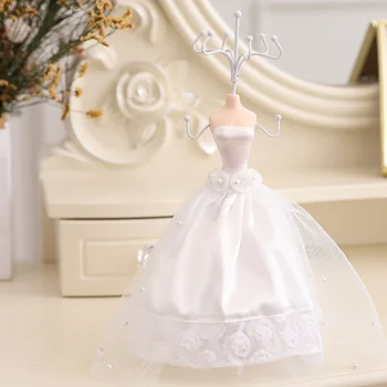 

Mini White Gown Lady Mannequin Earring Bracelet Jewelry Stand Display Holder