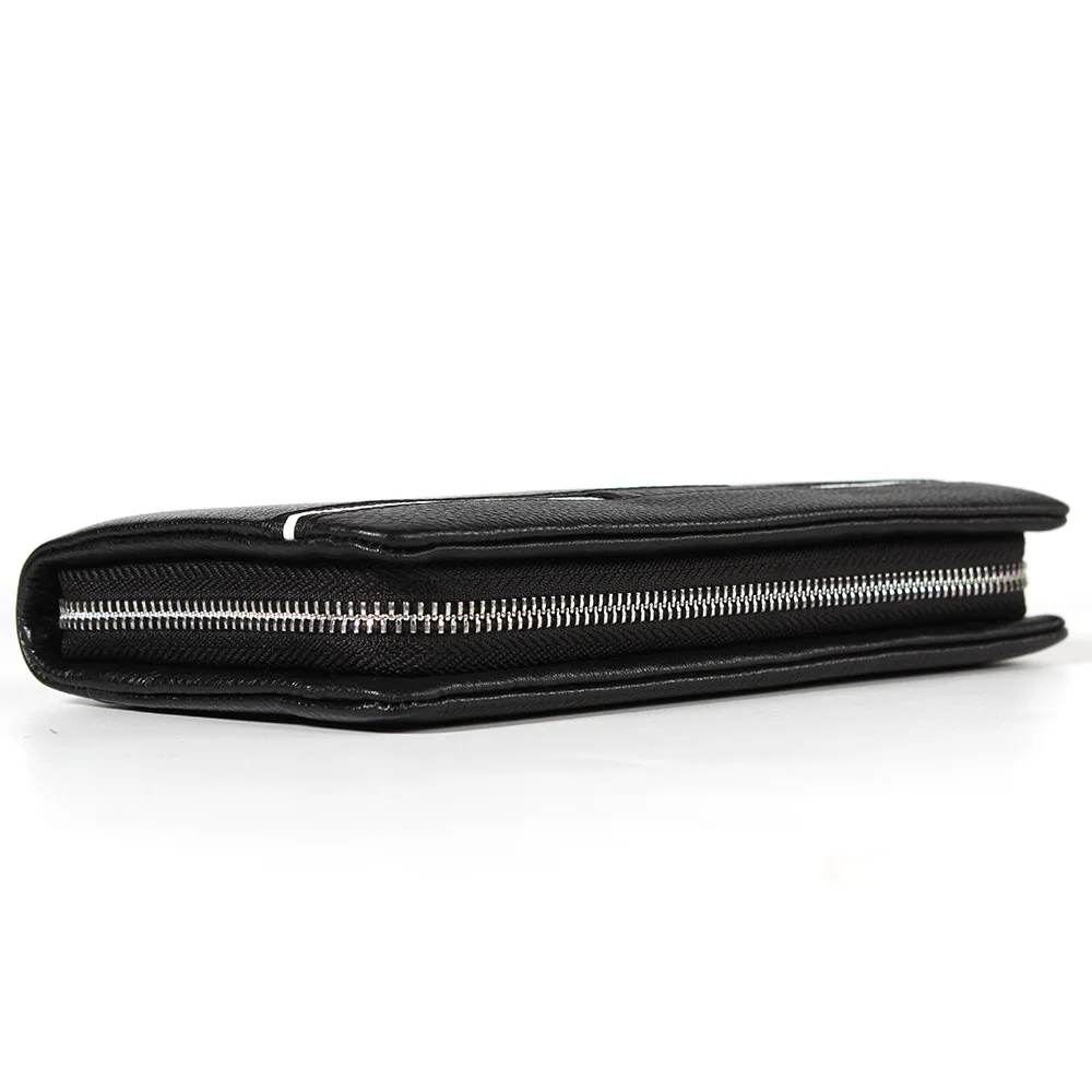 

2018 New Style MEN'S Leather Handbag Long Zipper Bag Large Capacity Casual Clutch First Layer Leather Handbag