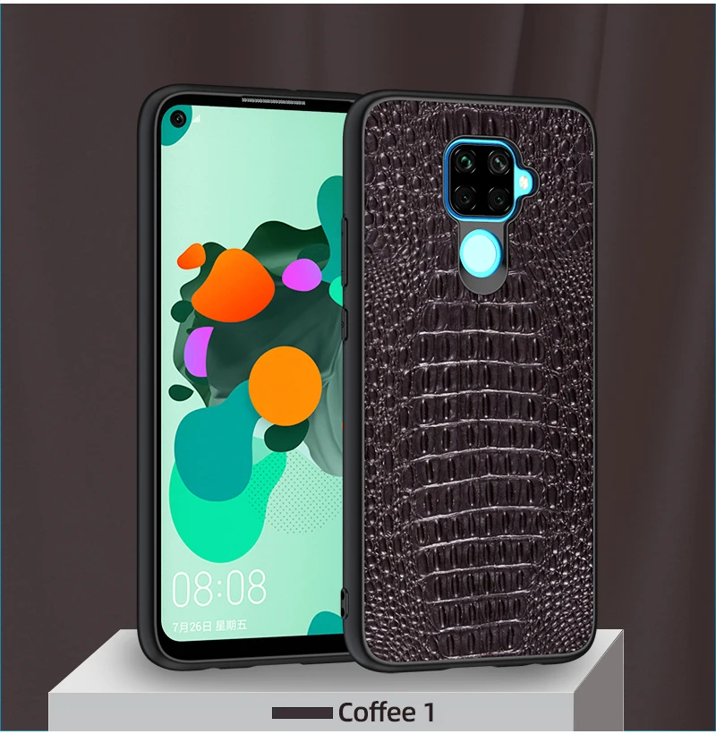 Coffee 1 Крокодиловый узор Натуральная кожа задняя крышка чехол для телефона для samsung Galaxy A70 M10 M20 M30s A40s S10 Plus S10e мобильный корпус - Цвет: Coffee 1