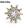 Wuli&baby Retro Pearl Snowflake Brooches Women Alloy Flower Brooch Pins Christmas Gifts ► Photo 1/3