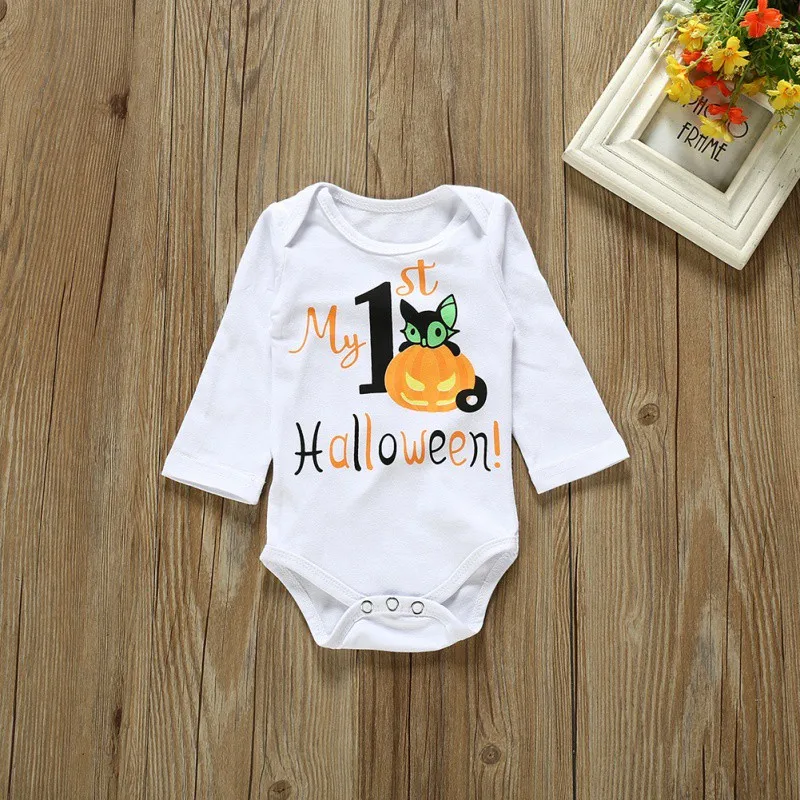 Halloween Baby Boys&Girls Clothes Unisex Bodysuits Baby Long Sleeve Cotton O-Neck Bodysuits Cartoon Newborn Jumpsuit