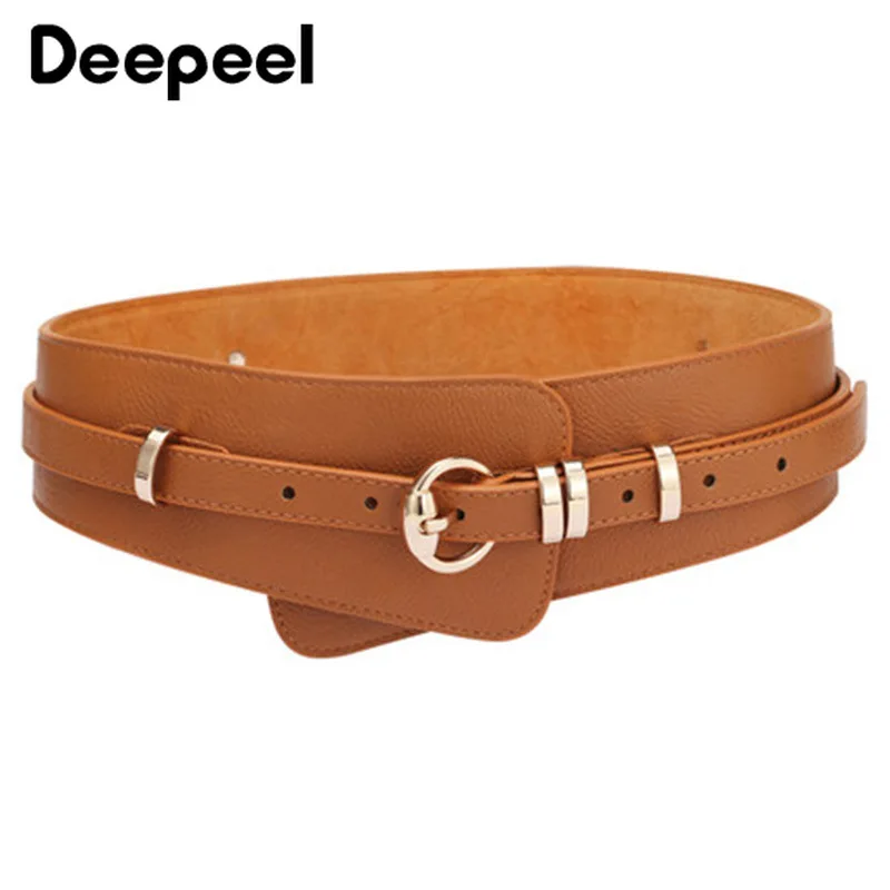 Deepeel 1 шт. 5,2-8 см* 97-102 см женские пояса из натуральной воловьей кожи металлические круглые пряжки декоративный двойной широкий ремень YK760