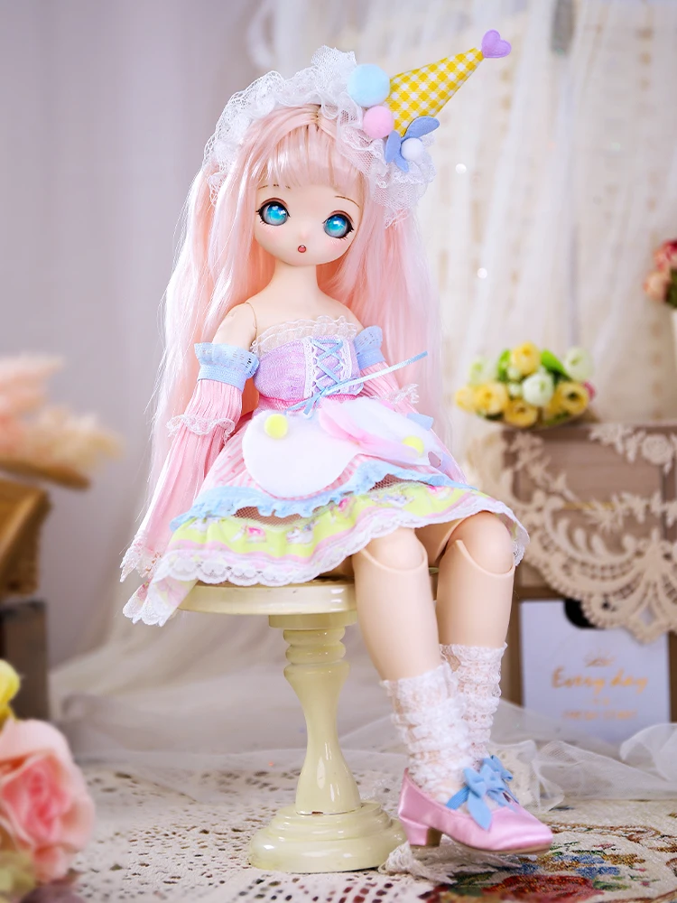 DBS 1/4 BJD 45cm doll joint body Cute anime style with clothes dress, wig,  make-up face for girl gift，ICY - AliExpress
