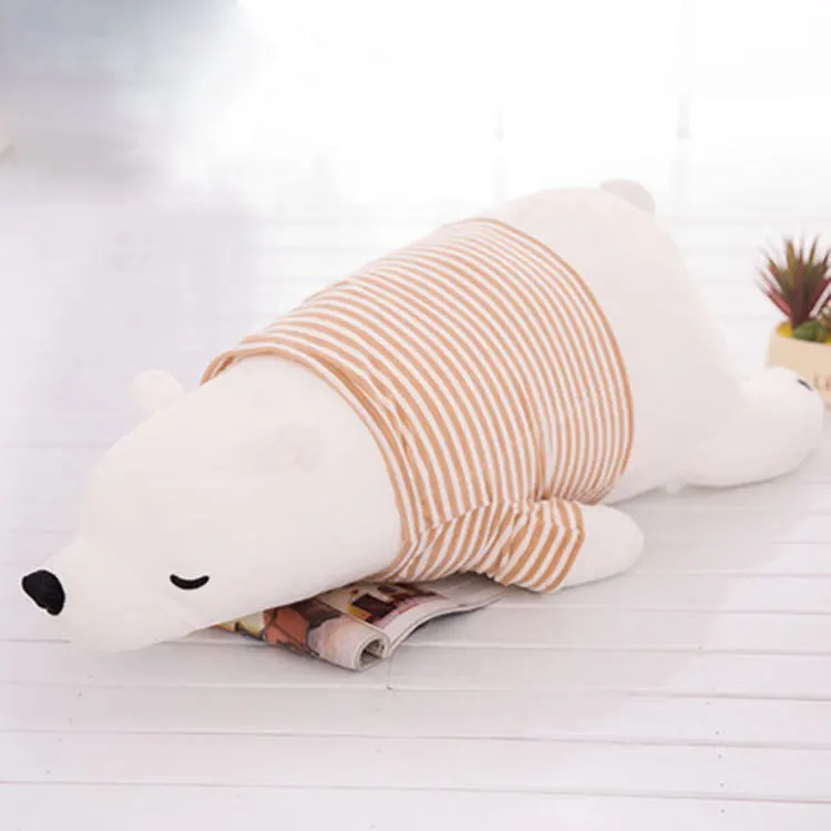 

Dress Polar Bear Stuffed Toy Leaning Bear Doll Lunch Break Pillow Back-to-School Children Creative Gift Can Be Made on Behalf
