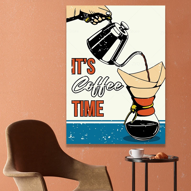 Eveokoki 11 Its Coffee Time Signs Docer,Canvas Coffee Wall Art