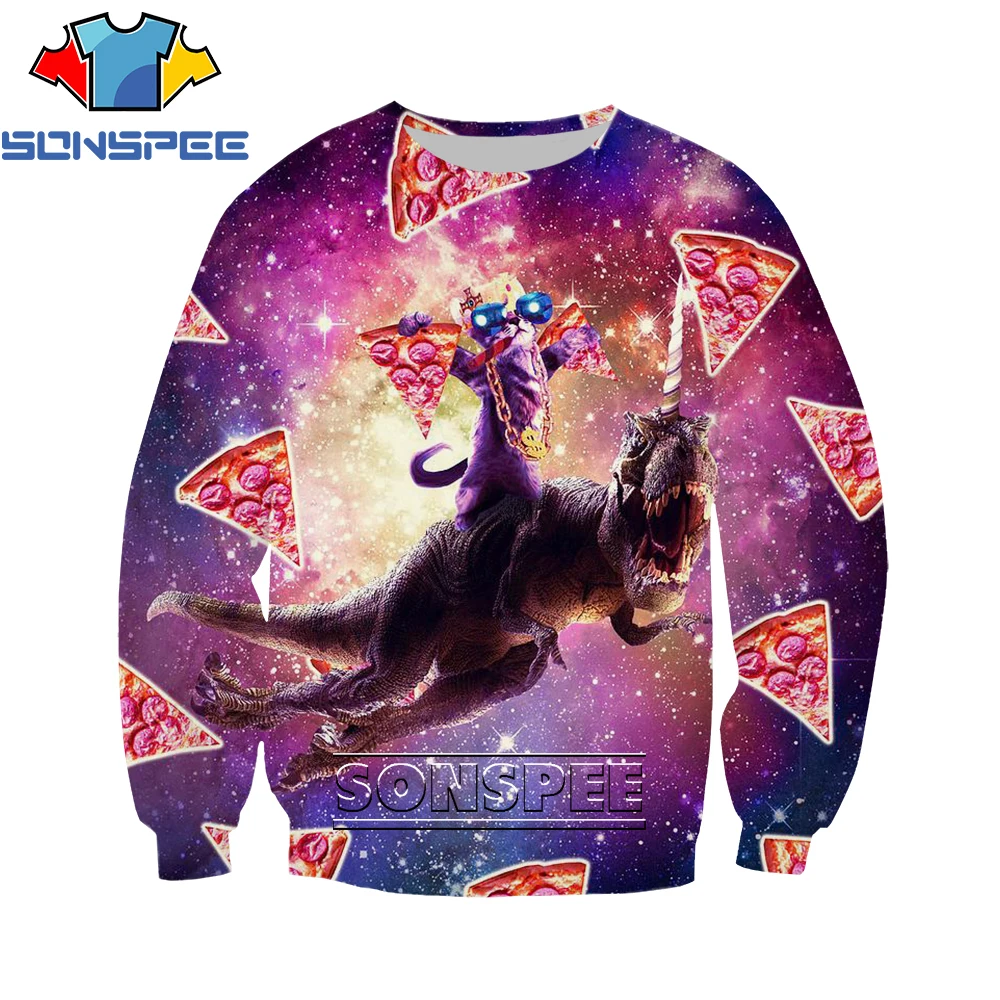 Свитер мужской/женский с длинным рукавом и 3D-принтом в стиле Харадзюку | Мужская