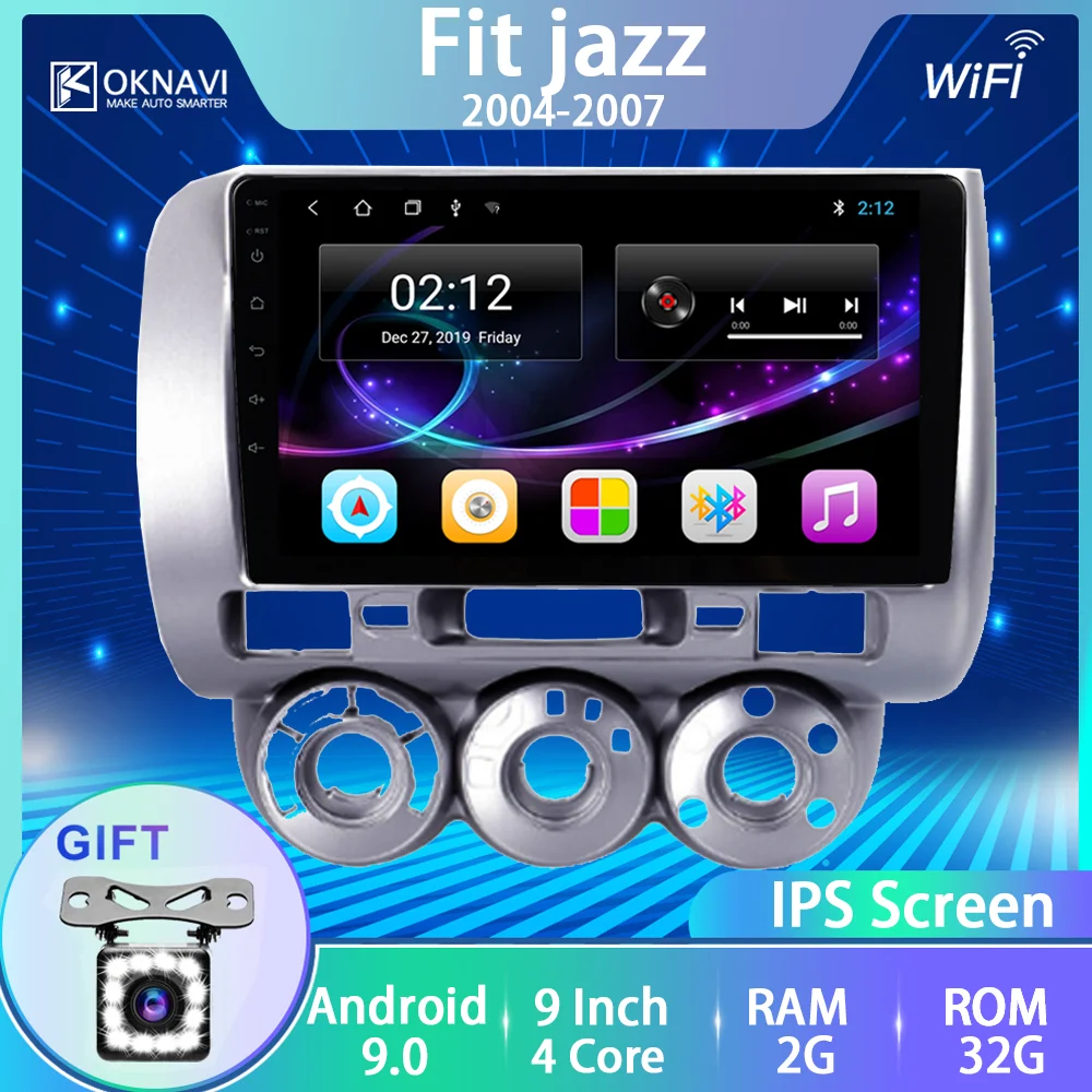 

OKNAVI Quadcore No 2 Din Multimedia Player Autoradio Car Radio DVD WIFI Bluetooth GPS Navigation For Honda Fit Jazz 2004-2007