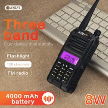 KSUN KS UV1D Walkie Talkie 8W High Power Two Way Ham Radio Dual Band Communicator HF Transceiver Amateur Handy