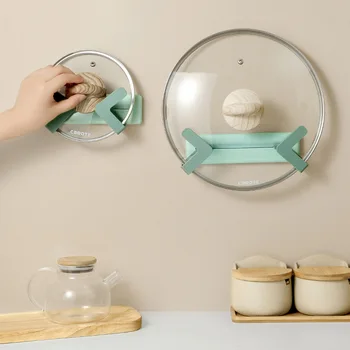 

Adjustable Pot Cover Rack Multi-function Wall - Mounted Kitchen Shelf Chopping Block Pan Bucket Storage Rack