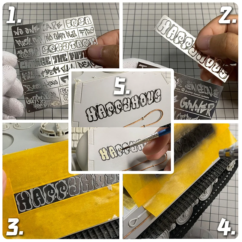 1/32 1/35 Special Leaking Plates For War Graffiti Military Broken Style Vehicle Scene Tank Model 80X80mm AJ0052/54 6