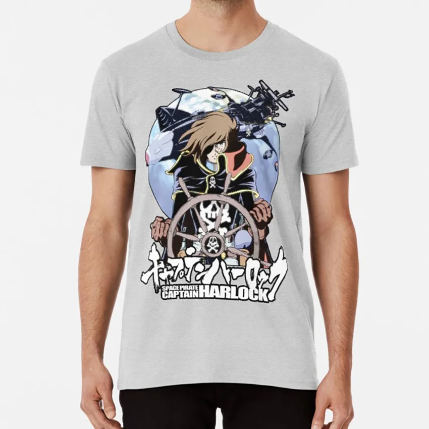Space Pirate 03 T Shirt Harlock Herlock Arcadia Captain Galaxy Express Manga | Мужская одежда