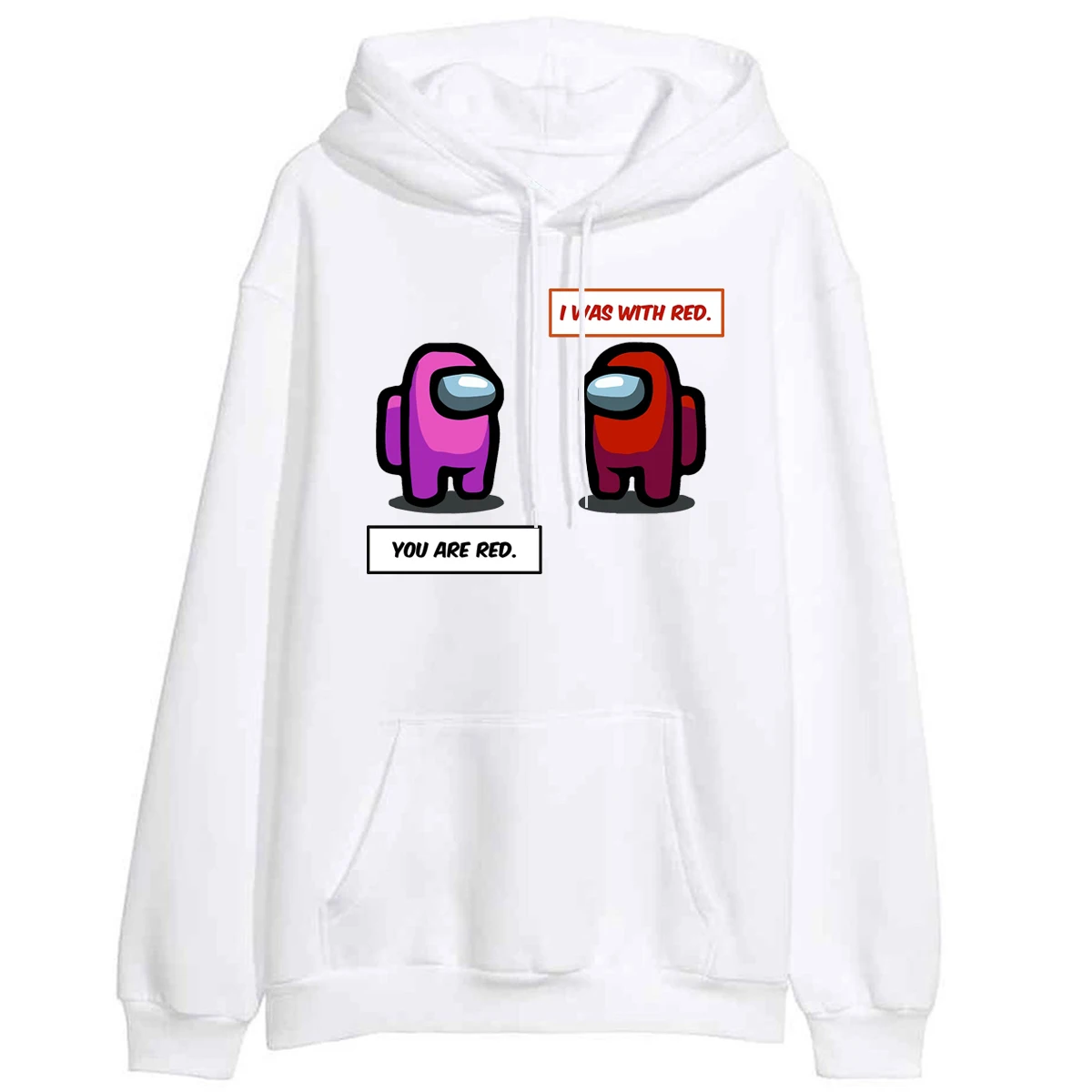 

Among Us Funny Convo You Are Red Hoodies Women Casual Sweatshirts Cartoon Among Us Hoody Winter Fleece Warm Pullover Streetwear