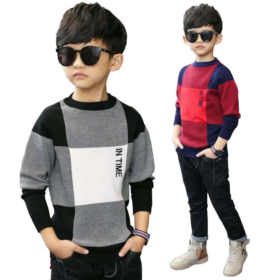 Children Clothing Kids Cotton Long Sleeve Sweaters Child Autumn Spring Jacket Baby Boys Tops 4-15 Y Boys O-neck Teenage Sweaters