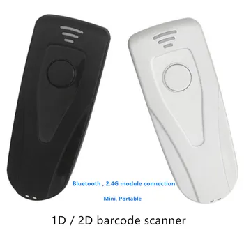 

Mini Wireless Bluetooth barcode scanner Portable 1D 2D bar code QR Reader Pocket scanner for Android IOS Windows Black White