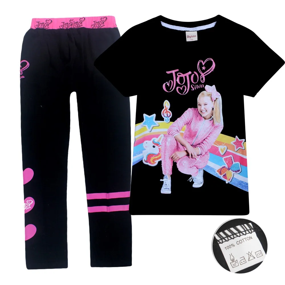 S8493 JOJO Siwa/Одежда для маленьких мальчиков; комплект из футболки и джинсов; футболки; Рождественская одежда для маленьких девочек на День Благодарения; Vampirina - Цвет: S8493