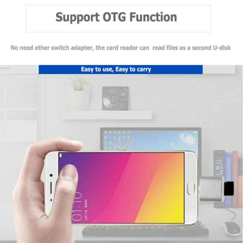 Новая одежда для маленькой девочки 2 в 1 кард-ридер Тип-C OTG Plug-and-play для ноутбука Компьютерные аксессуары для TF защищенная цифровая карты памяти