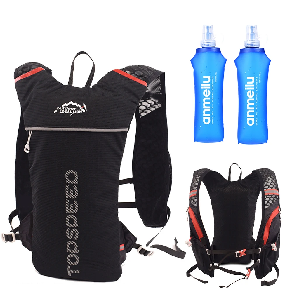Lightweight Backpack Running Vest Nylon Bag Trail Cycling Marathon Portable Ultralight Hiking 5L Option 2L Water Bag and Bottle Lightweight Backpack Running Vest Nylon Bag Trail Cycling Marathon Portable Ultralight Hiking 5L Option 2L Water Bag and Bottle