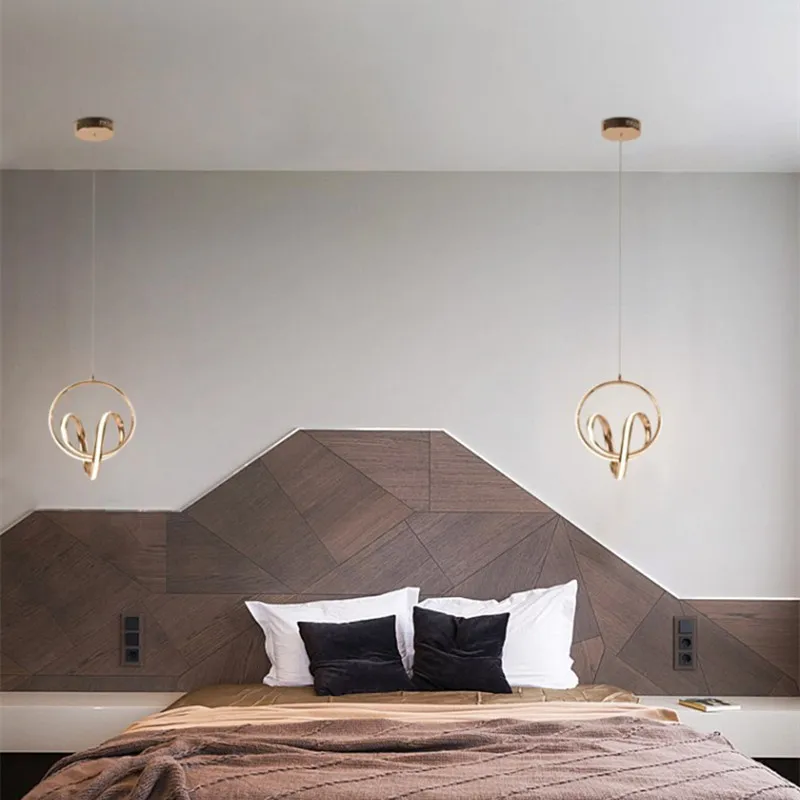 

Modern Minimalist Led Chandelier Creative Personality Spiral Design Dinner Study Room Clothes shop Bar Counter Light Fixtures
