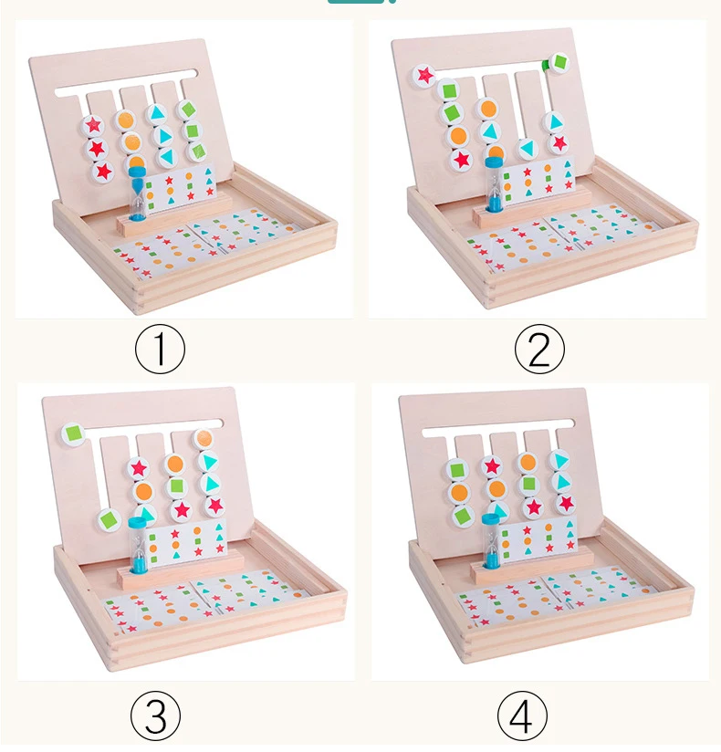 Montessori Toy Colors and Fruits Double Sided Matching Game Logical Reasoning Training Kids Educational Toys Children Wooden Toy