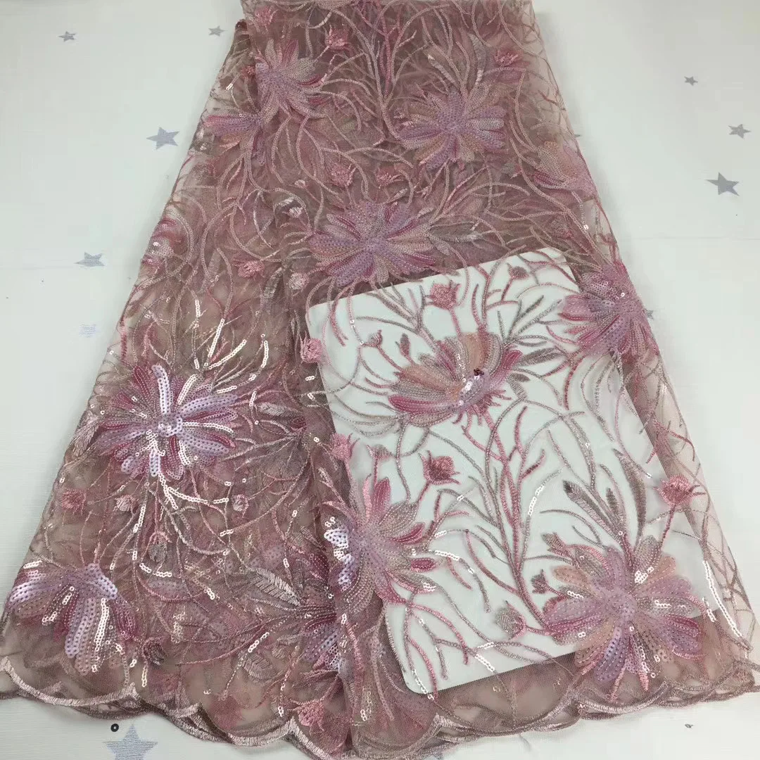 

Африканская Кружевная Ткань 5 ярдов 2022 Высококачественная кружевная тюль французская вышивка сетчатая кружевная ткань женское платье D41461