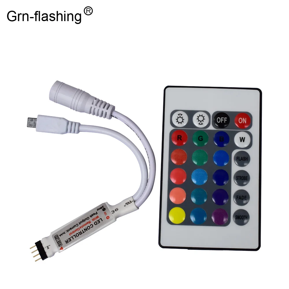 1 шт. светодиодный мини контроллер с 24 клавишами 12 в пост. Тока|remote control lamp dimmer|rgb ir