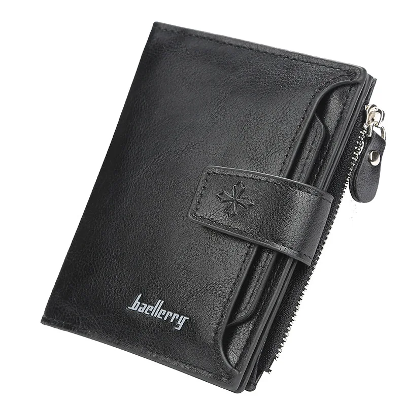 Мужские кошельки baellerry Hasp короткие однотонные модные на молнии Держатель для карт мужской кожаный кошелек с отделением для монет высококачественный мужской кошелек