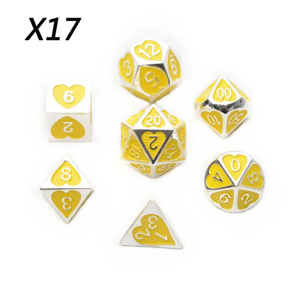 Chengshuo игральные кости DND Металл РГП набор многогранных подземелья и дракон d20 12 10 8 6 черный настольные игры цинковый сплав Цифровой узор в кости - Цвет: X17