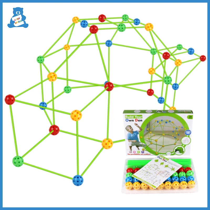 Juegos de construcción de tienda de campaña para niños, casa de juegos en 3D, palos de diseño, herramientas de construcción, juguetes para montar, regalos para niños