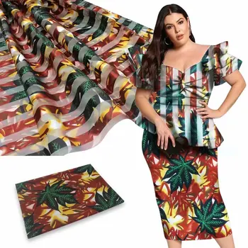 

Popular Style satin silk organza fabric soft organza ribbon material 4+2yards African wax pattern !