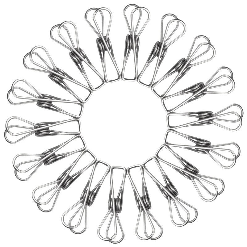 EASY-80pcs шпильки для одежды из нержавеющей стали, зажимы, крючки, зажим для бельевой линии 2,2 дюйма для сушки дома вне помещений