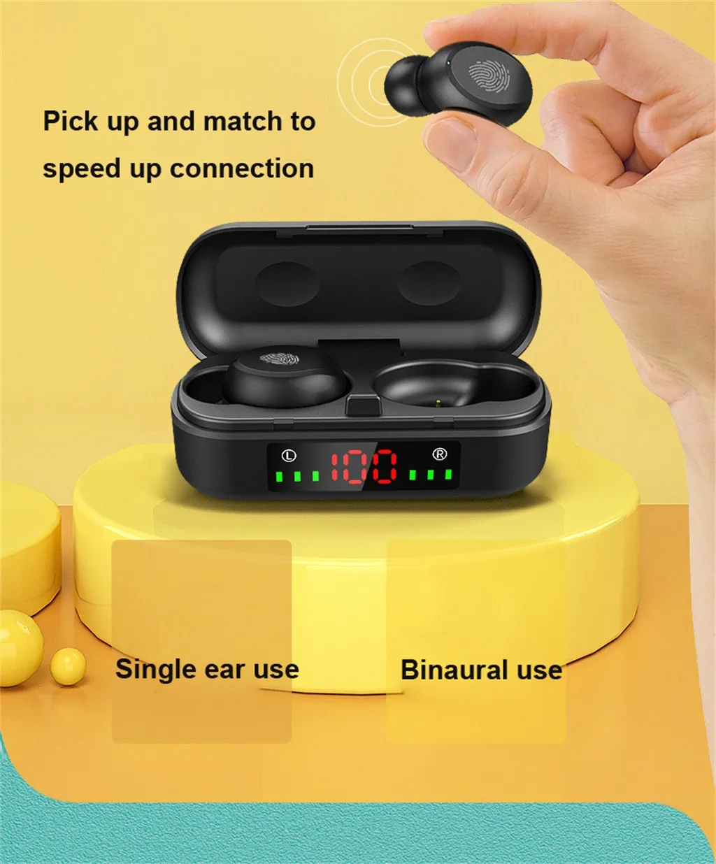 50# V8 Bluetooth 5,0 гарнитура Близнецы беспроводные наушники бинауральные мини стерео Близнецы сенсорная Цифровая Bluetooth гарнитура